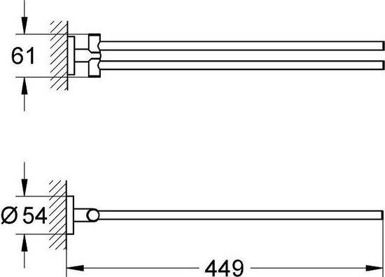 GROHE Essentials Handdoekhouder - Chroom - Metaal - 43.9 cm