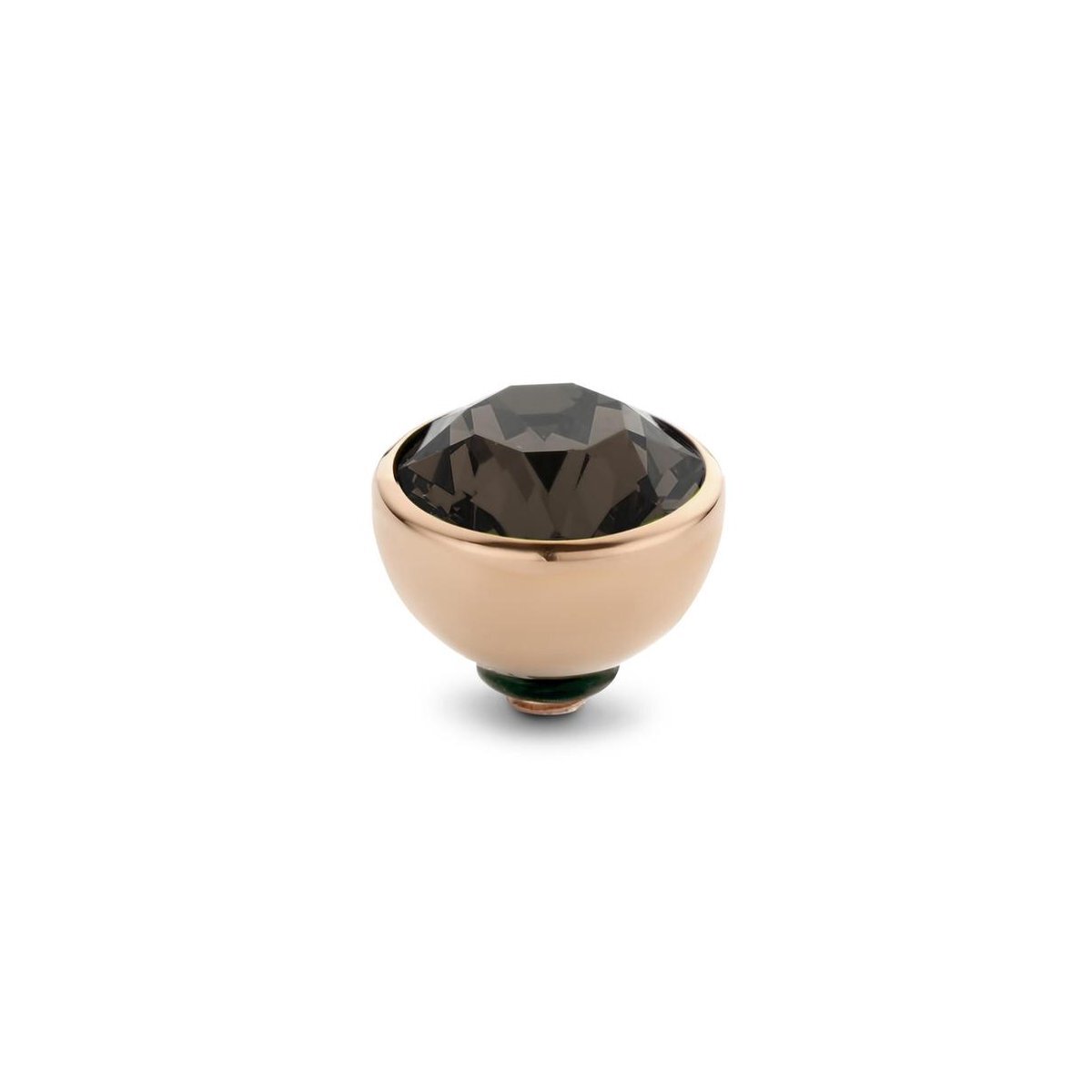 Melano jewelry Melano twisted steen rond - rosegoudkleurig + smoked topaz - dames - 8mm