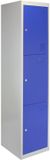 MonsterShop Lockerkast metaal - blauw - 180x38x45 cm - driedeurs flatpack