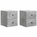 vidaXL Muurbevestigde Nachttafel 2 st Betongrijs 33 x 34,5 x 40 cm