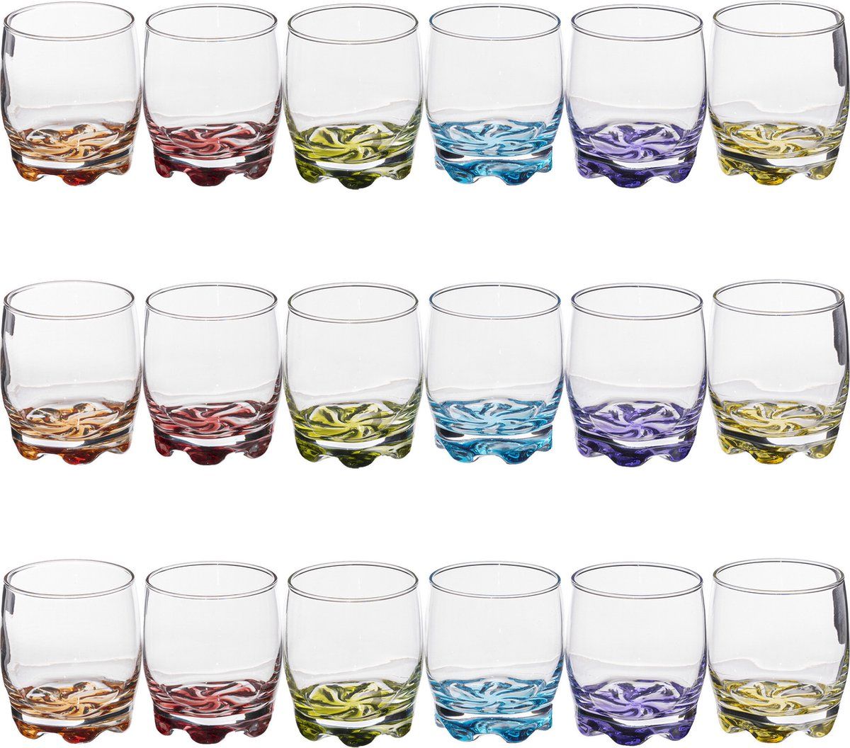 Secret de Gourmet Drinkglazen/waterglazen - 18 stuks - 310 ml - kleurenmix