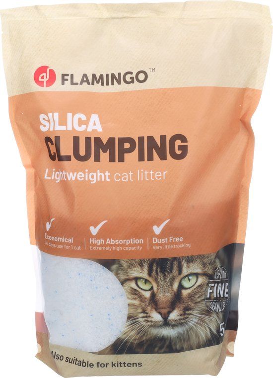 Flamingo Kattenbakvulling Silica - Klonterend - 5L