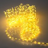 Spetebo Fil lumineux blanc chaud extra dense avec minuterie | Guirlande lumineuse en fil argenté - 12 m - Pour l'extérieur et l'intérieur - Avec fiche - Pour Noël, l'Avent, le jardin