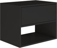 Selsey Framme – Hangend nachtkastje met lade en open vak, zwart, 50 cm
