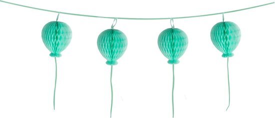 Amscan Slinger Honingraatballonnen 180 Cm Papier Turquoise