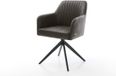 DELIFE Eetkamerstoel Greg-Flex kruisframe breed zwart microvelours antraciet vintage 360° draaibaar rocker-functie pocketveer kern