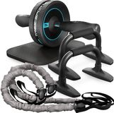 Trex Sport TX-010WSB - Trainingsset - 4-in-1 - Buikspierwiel - Push-up steunen - Mat en weerstandsbanden - Ab roller - Ab wheel - Kleur B