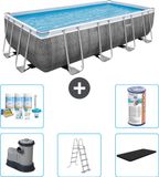 Bestway Power Steel Rechthoekig Zwembad - Rattanprint - 549 x 274 x 122 cm