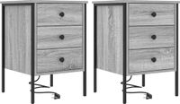 vidaXL Nachtkastje 2 stuks Grijs Sonoma 42 x 41 x 61 cm Bewerkt Hout