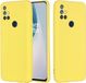 Merkloos OnePlus Nord N10 5G Pure Color Vloeibare siliconen schokbestendige hoes met volledige dekking (Geel)