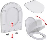 vidaXL Toiletbril soft-close met quick-release ontwerp vierkant wit