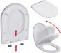 vidaXL Toiletbril soft-close met quick-release ontwerp vierkant wit