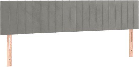 vidaXL Hoofdbord 160x5x78/88 cm fluweel lichtgrijs