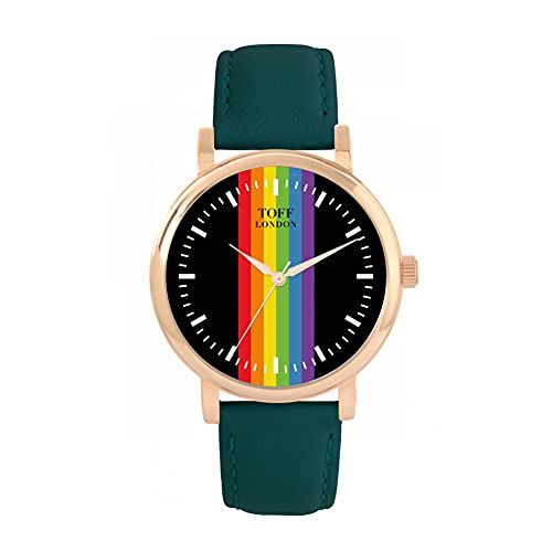 Toff London Pride Lineaire zwarte wapenstokken Horloge - 5059656815792
