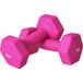 Lot de 2 haltères hexagonales avec poignée antidérapante pour l'entraînement à domicile, 2 x 3 kg, rose