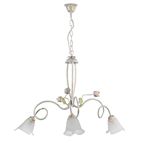 ONLI Kroonluchter Wilma 3 lampen, wit | E14 | 80 cm