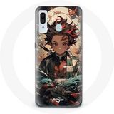 Maniacase Etui voor Samsung Galaxy A40 Demon Slayer Tanjiro Anime Manga