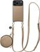 AVY Leren Hoesje Geschikt voor Apple iPhone 18 Pro Max | Met Koord en Mini Telefoontasje | Compatibel met MagSafe | Leather Case met 130 CM Koord & Pouch | Long Leather | Beige