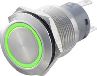 TRU COMPONENTS 701318 LAS1-AGQ-11ZE, GN Vandalismebestendige drukschakelaar 250 V/AC 5 A 1x aan/aan Continu Groen IP67