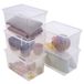 SUNDIS Clear Box, opbergbox met deksel, 46L, stapelbaar, set van 5