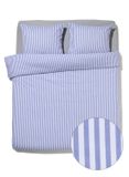 HEMA Housse de couette 200 x 200/220 cm en coton doux, rayures lavande