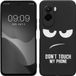 kwmobile telefoonhoesje geschikt voor Xiaomi Poco M7 4G - Hoesje voor smartphone in wit / zwart - Backcover van TPU - Don't Touch My Phone design