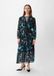 Comma Jurk zwart lange mouw V-hals gebloemd polyester 34