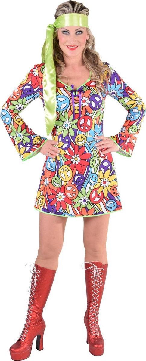 Magic by freddy Hippie Kostuum | Hippie Peace Smiley | Vrouw | Medium | Carnaval kostuum | Verkleedkleding