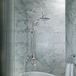 Hudson Reed Earlham Art Deco Mitigeur de bain mural avec colonne de douche, pomme de douche et douchette - Chrome
