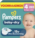 Pampers Baby-Dry Maat 4 - 222 Luiers - 9kg-14kg - Voorraadbox