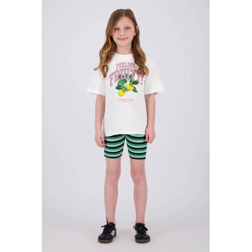 Vingino T-shirt wit Meisjes Katoen Ronde hals Printopdruk - maat 140
