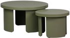 sweeek - Set de 2 tables gigognes rondes, table basse, kaki, MDF, 70 cm