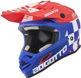 Bogotto V328 Xadrez Carbon Blauw Rood Wit Crosshelm - Helm