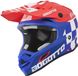 Bogotto V328 Xadrez Carbon Blauw Rood Wit Crosshelm - Helm