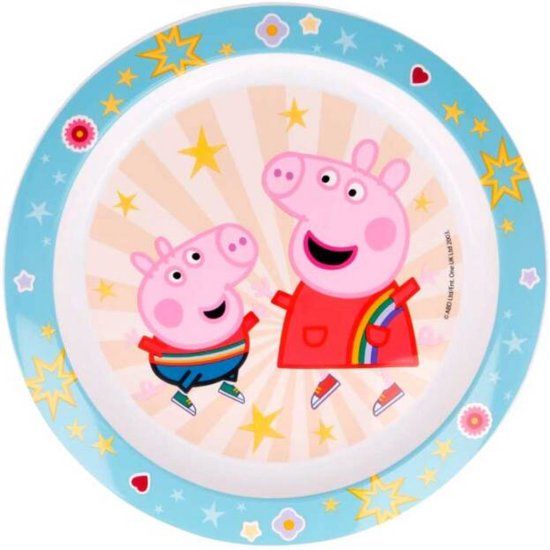 STOR Peppa Pig Junior Bord 22 cm Lichtblauw/Wit