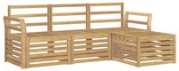 vidaXL Ensemble de canapés d'extérieur 4 pc Blanc Bois d'Acacia Massif