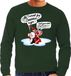Bellatio Decorations Foute Kersttrui / sweater - Zingende kerstman met gitaar / All I Want For Christmas - groen voor heren - kerstkleding / kerst outfit L