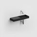 Clou Mini Wash Me fontein 56x19cm zonder kraangat links Keramiek Zwart mat