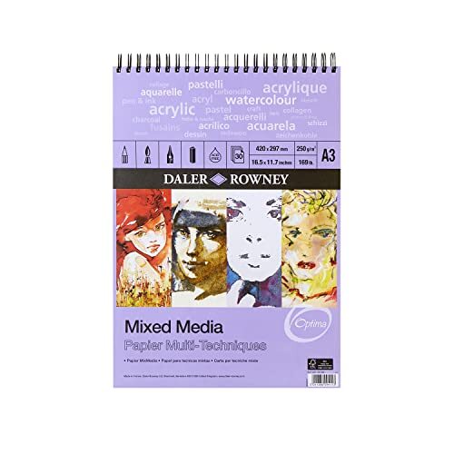 Daler Rowney - Mixed Media Spiral Sketchpad - 250gsm - 30 pagina's - A3 Portret - Made in England