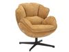 Fauteuil confort en tissu de polyester jaune, pivotant à 360°