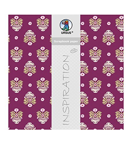 Ursus 709400108 - Scrapbook paper Lotta 1, ca. 30,5 x 30,5 cm, 5 vellen, motief 108