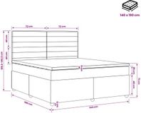 vidaXL Boxspringbed met matras, hoofdeinde, zwart, 140 x 190 cm, stof