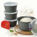 Boîte à boules de pizza - Set de 4 - Empilable - Plastique biologique recyclable - Avec couvercle