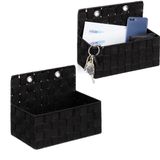 Relaxdays opbergmand hangend, set van 2, zwart