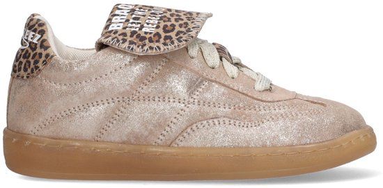Braqeez 426165-994 Meisjes Lage Sneakers - Beige - Leer - Veters