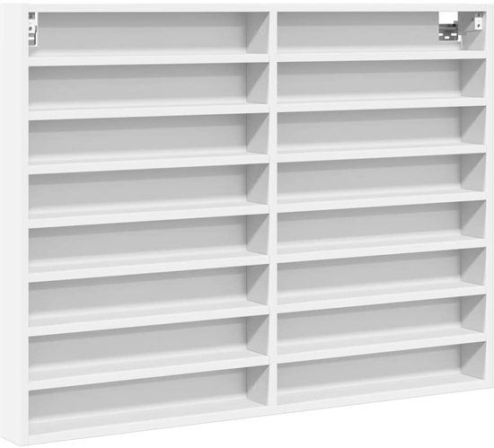vidaXL Vitrinekast 100x8,5x75 cm bewerkt hout wit