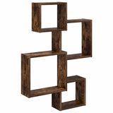 vidaXL Wand Kubus Planken Muurmontage Gerookt eiken Bewerkt hout