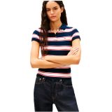 Tommy Hilfiger Tjw Slim Rib Ss Polo Dark Night Navy/multi Stripe Taille: XS