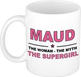 Bellatio Decorations naam cadeau mok - Maud - Woman Myth Supergirl - koffiemok - 300 ml - collega - moederdag