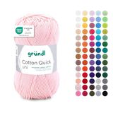 Gründl Cotton Quick Uni Breigaren/haakgaren, 1 kluwen à 50 g, lichtroze